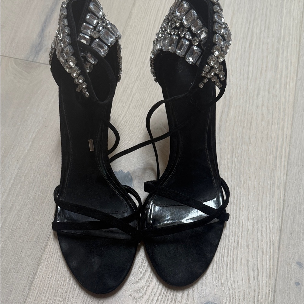 Vince Camuto Black Jeweled Strappy Heels